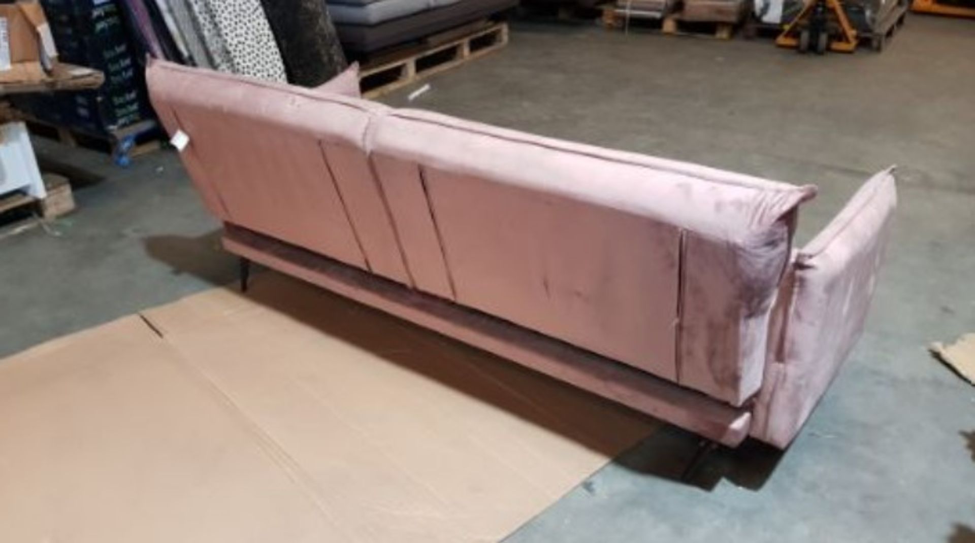 Sutton Sofa Bed Blush. Dimensions: (Sofa-H88x W208x D86cm, Bed-H45x W115x D188cm). - Image 11 of 15