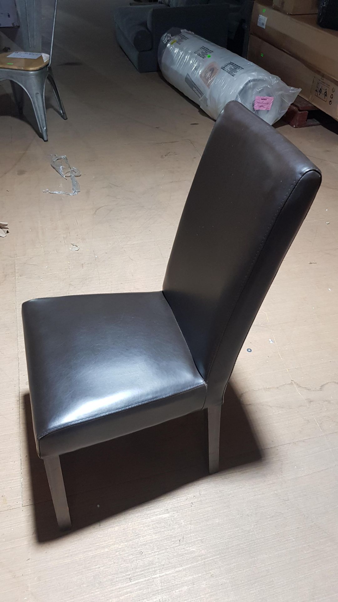 2 x Mixed Faux Leather Dining Chair. 1x Dark Brown (H97x W46x D48cm Approx). - Image 3 of 9