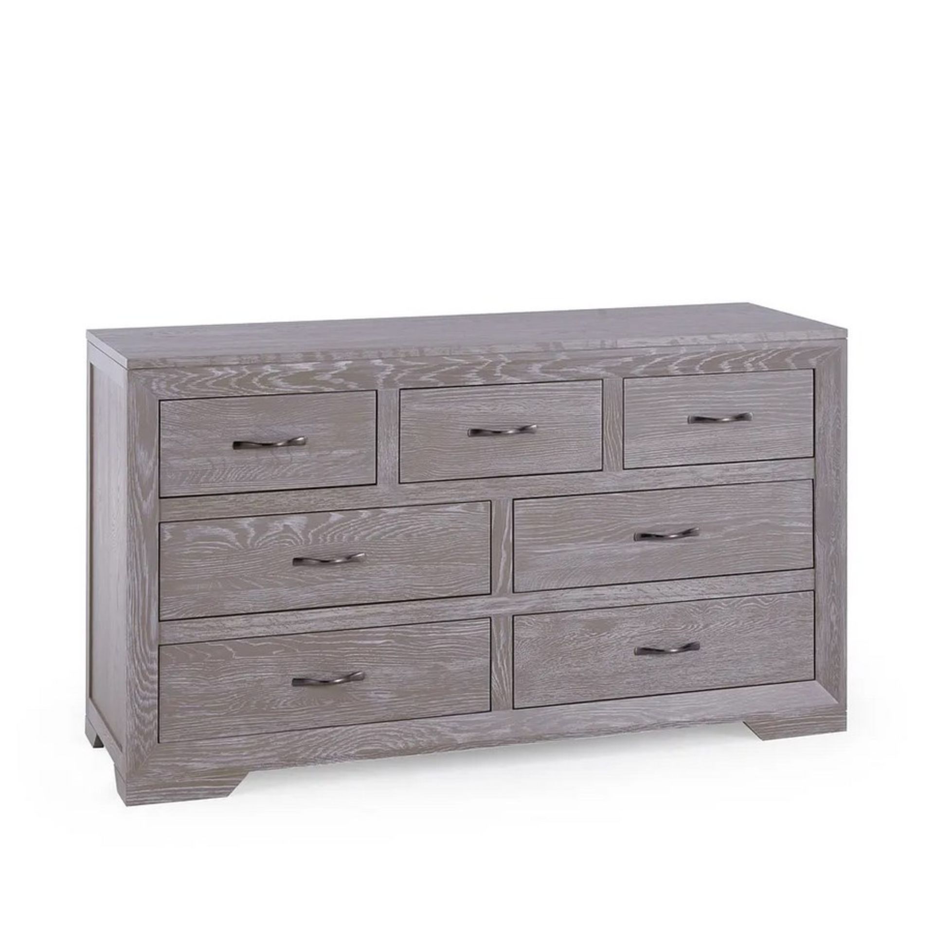 Willow Solid Oak With Grey Wash 7 Drawer Chest. Dimensions: (H78x W140x D45cm). - Image 3 of 19