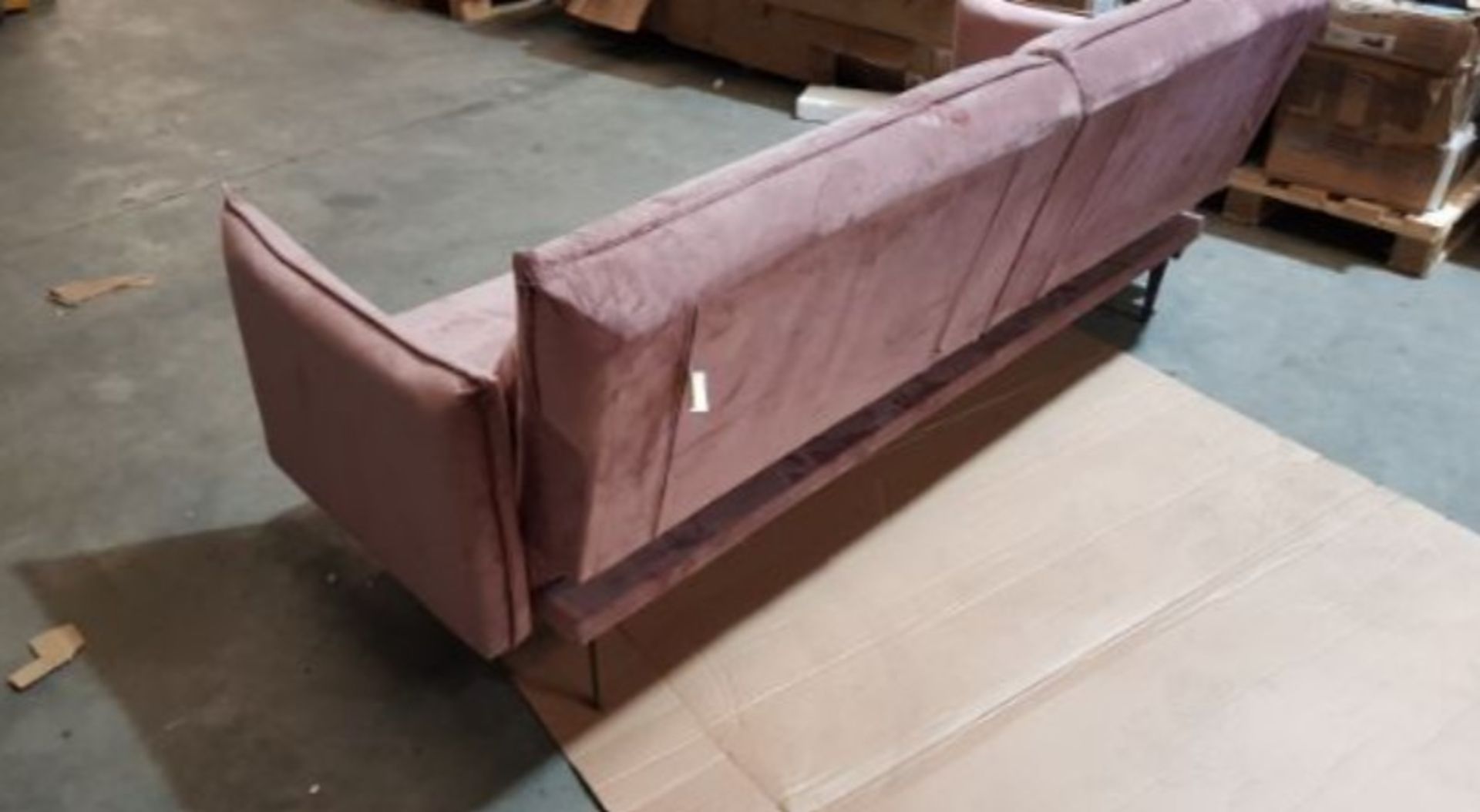 Sutton Sofa Bed Blush. Dimensions: (Sofa-H88x W208x D86cm, Bed-H45x W115x D188cm). - Image 10 of 15