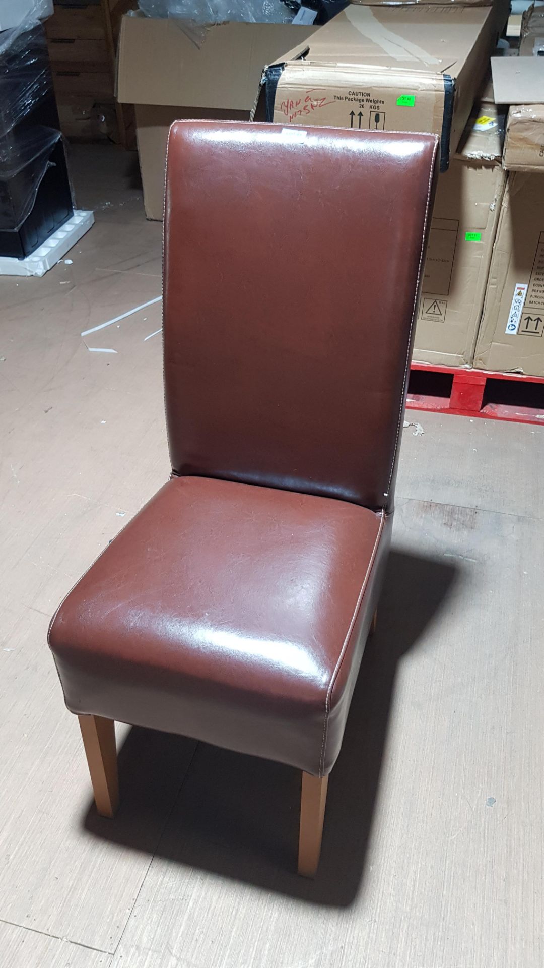 2 x Mixed Faux Leather Dining Chair. 1x Dark Brown (H97x W46x D48cm Approx). - Image 6 of 9