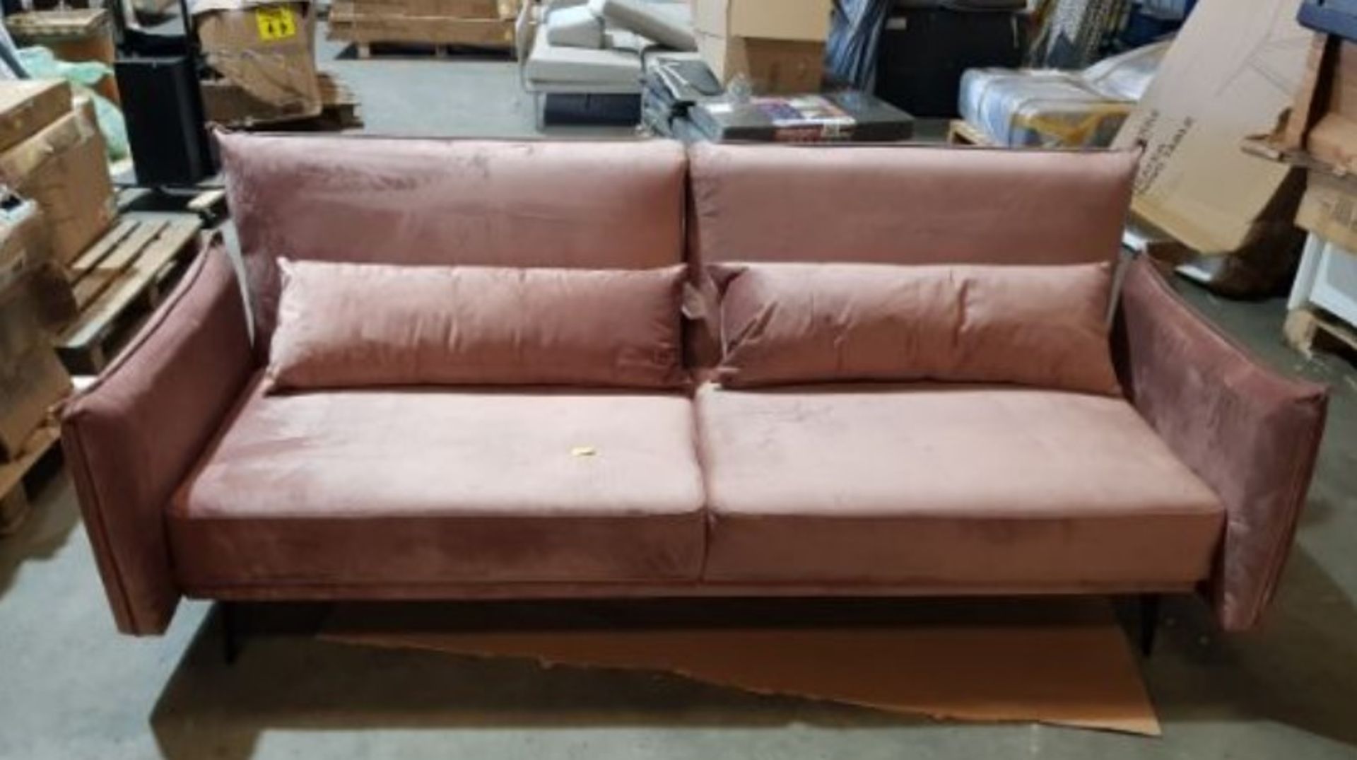 Sutton Sofa Bed Blush. Dimensions: (Sofa-H88x W208x D86cm, Bed-H45x W115x D188cm). - Image 7 of 15