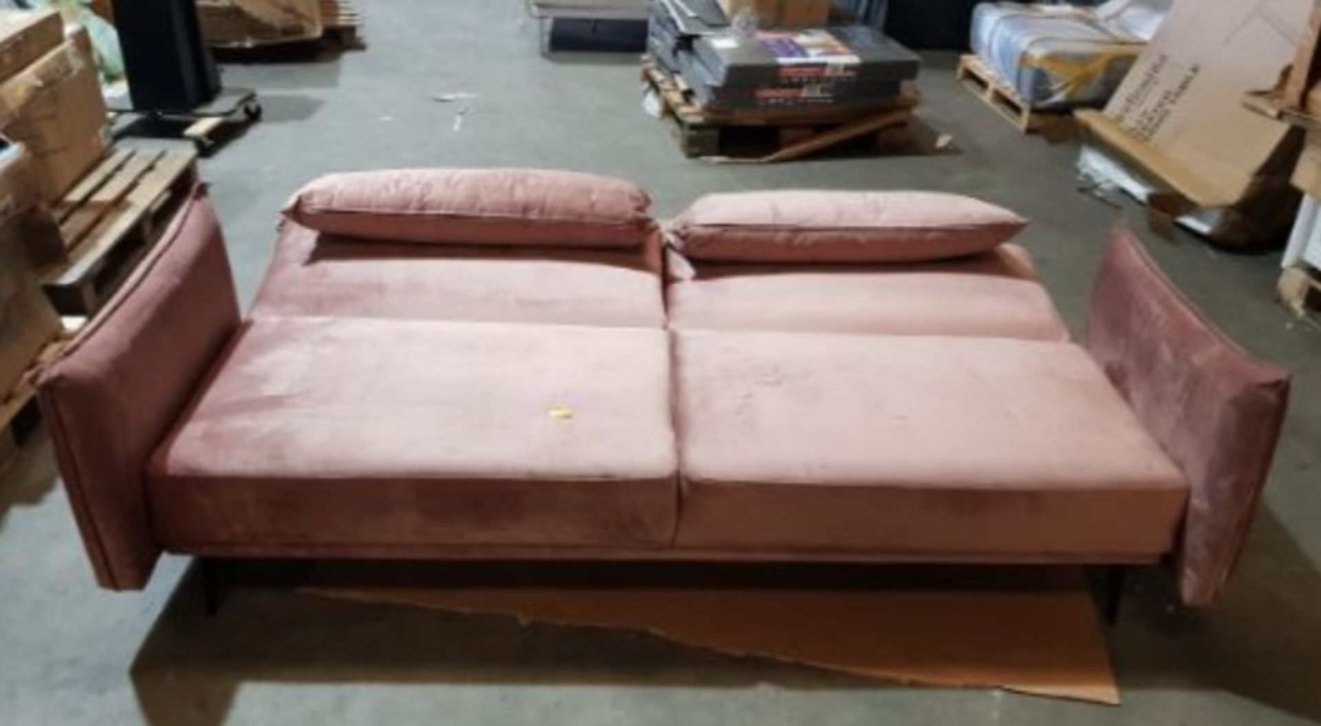 Sutton Sofa Bed Blush. Dimensions: (Sofa-H88x W208x D86cm, Bed-H45x W115x D188cm). - Image 14 of 15