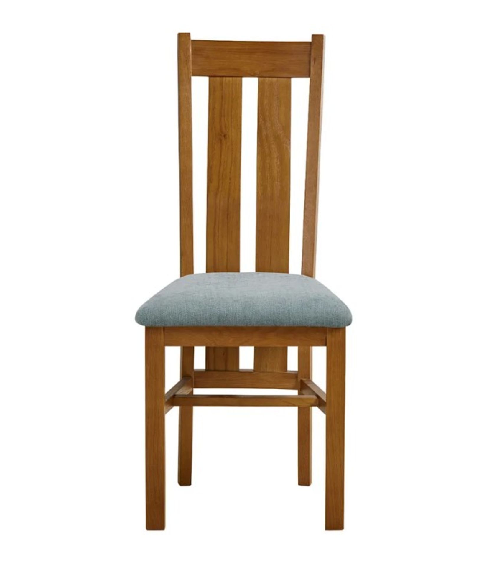 2 x Arched Back Rustic Solid Oak Dining Chair With Sage Fabric Seat RRP £170 Each. - Image 2 of 13