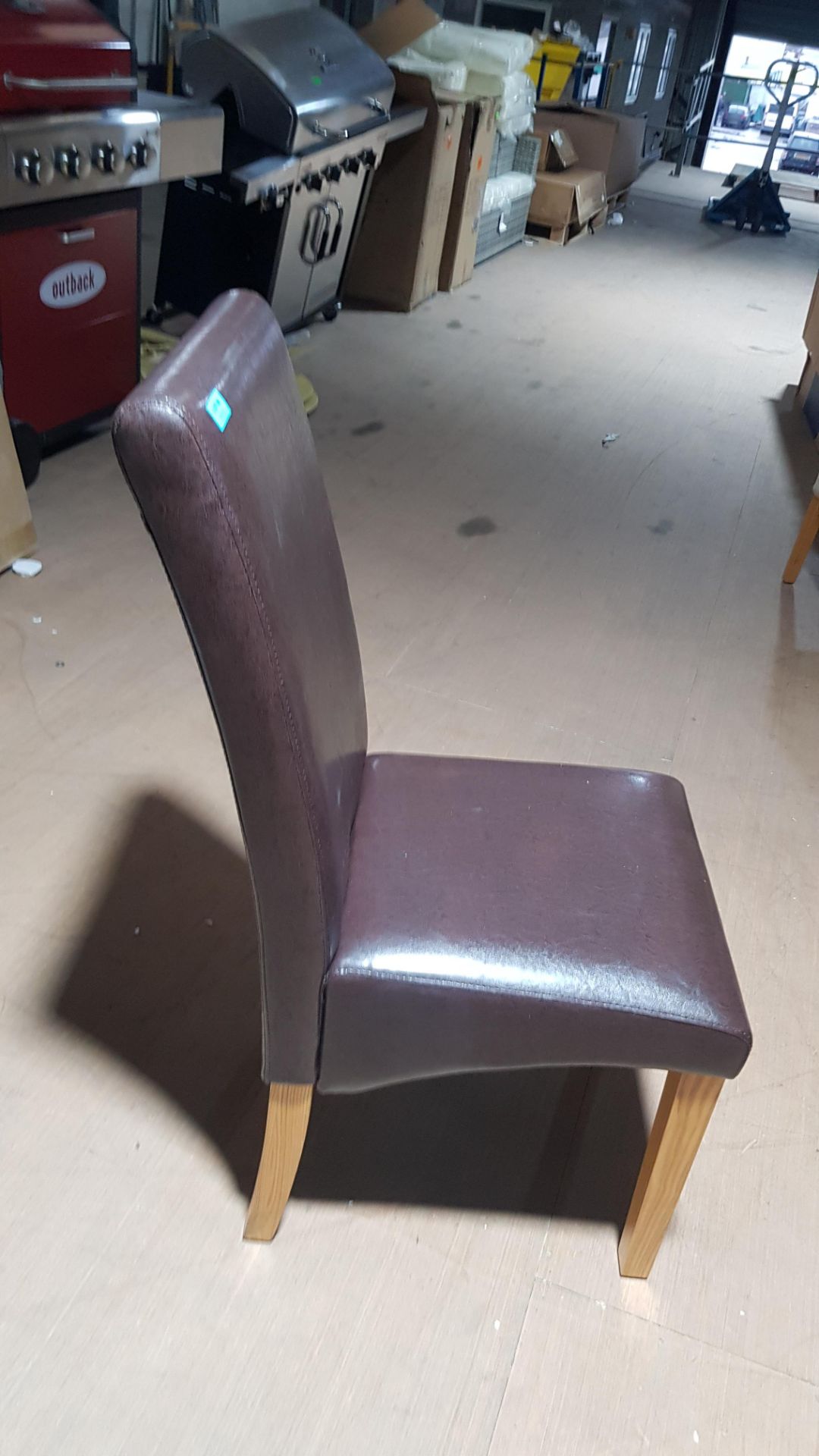 2 x Brown Faux Leather Dining Chair. (H103x W39x D50cm Approx). Mez. - Image 5 of 6