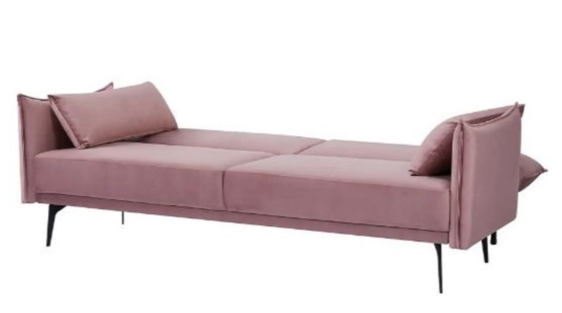 Sutton Sofa Bed Blush. Dimensions: (Sofa-H88x W208x D86cm, Bed-H45x W115x D188cm). - Image 6 of 15