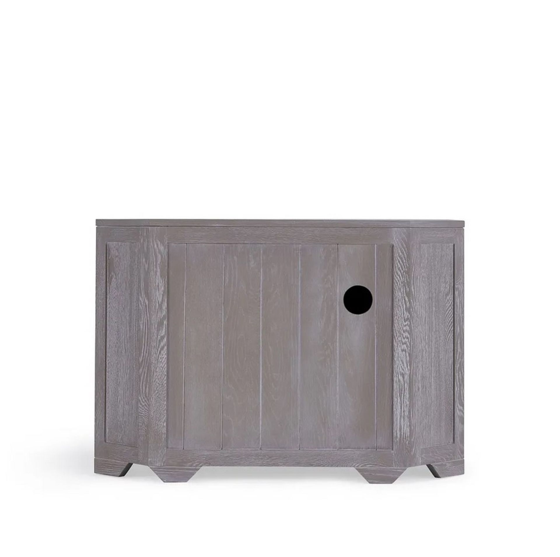 Willow Solid Oak With Grey Wash Corner TV Unit. Dimensions: (H64x W93x D55cm). - Image 5 of 18