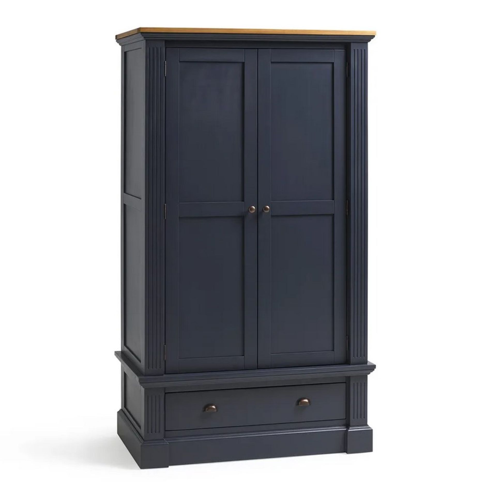 Highgate Rustic Oak And Painted Double Wardrobe. Dimensions: (H193x W110x D65cm). - Image 3 of 18