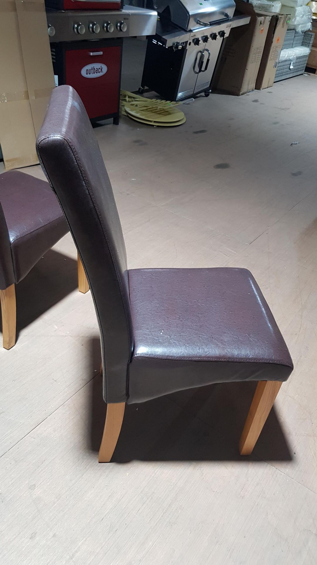 2 x Brown Faux Leather Dining Chair. (H103x W39x D50cm Approx). Mez. - Image 3 of 6