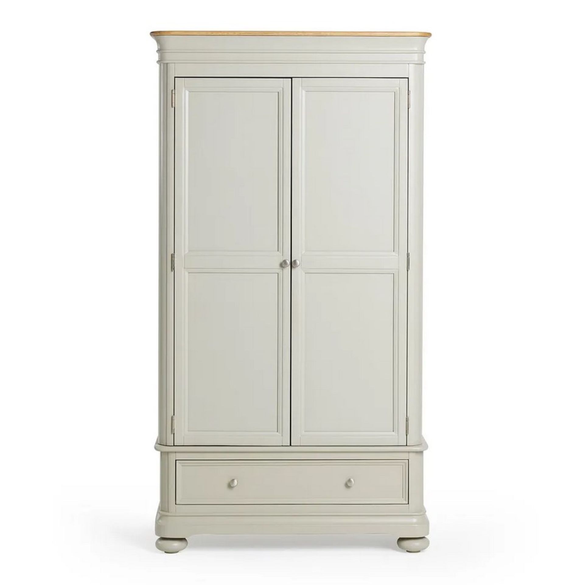 Brindle Natural Oak And Painted Double Wardrobe. Dimensions: (H190x W105x D65cm).