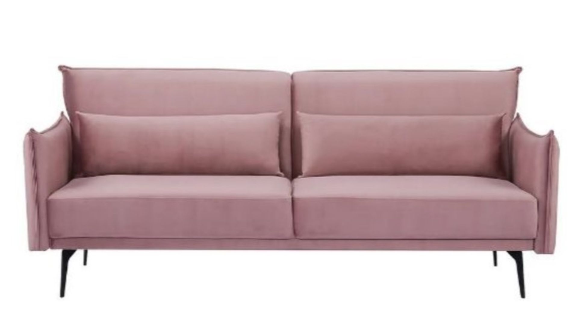 Sutton Sofa Bed Blush. Dimensions: (Sofa-H88x W208x D86cm, Bed-H45x W115x D188cm). - Image 2 of 15