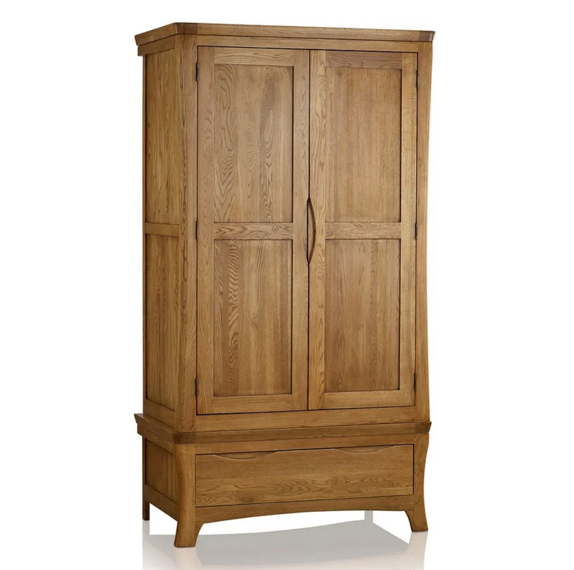 Orrick Rustic Solid Oak Double Wardrobe. Dimensions: (H185x W100x D56cm). (Unused, Ex Display). - Image 3 of 15