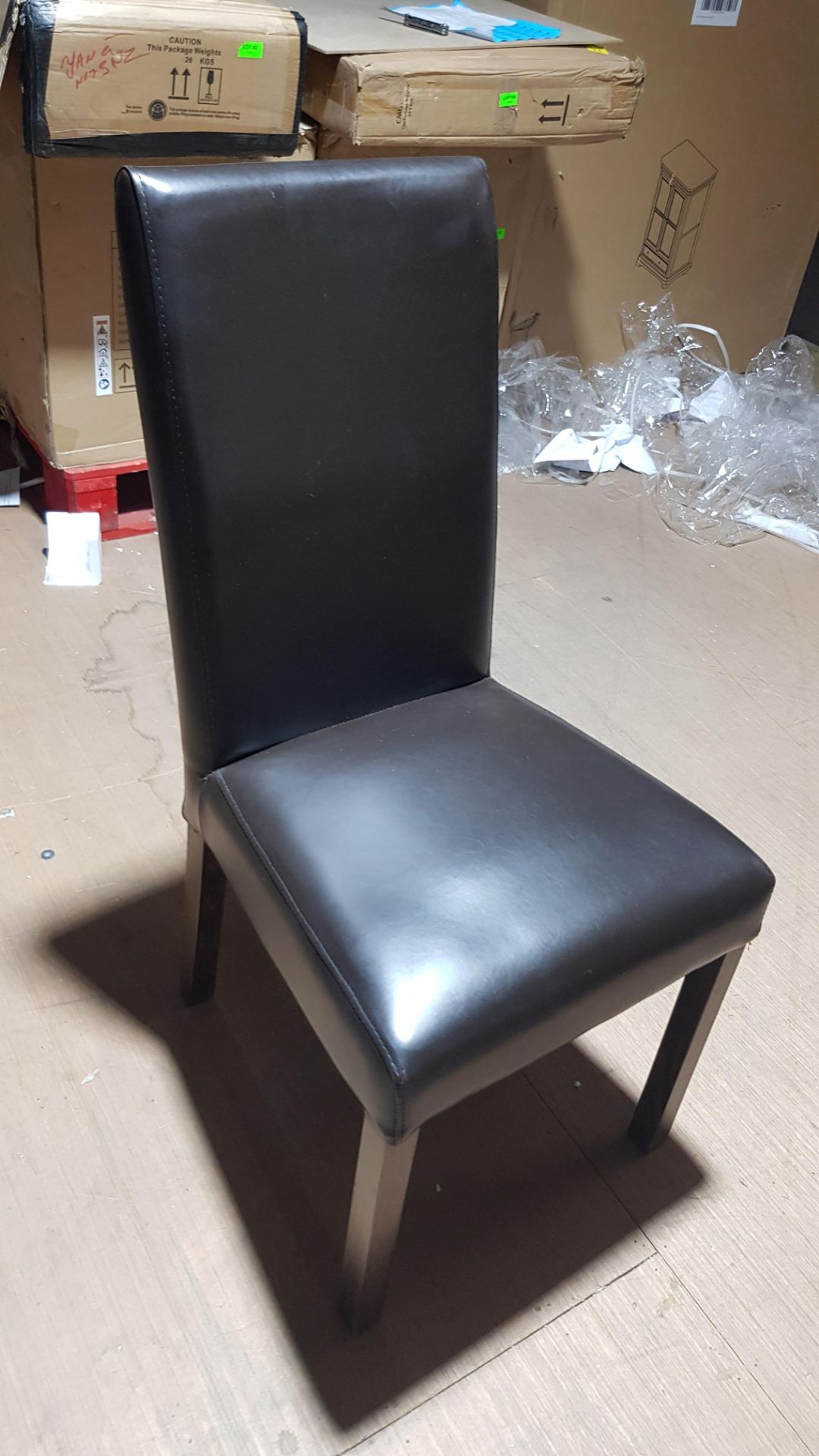 2 x Mixed Faux Leather Dining Chair. 1x Dark Brown (H97x W46x D48cm Approx). - Image 2 of 9