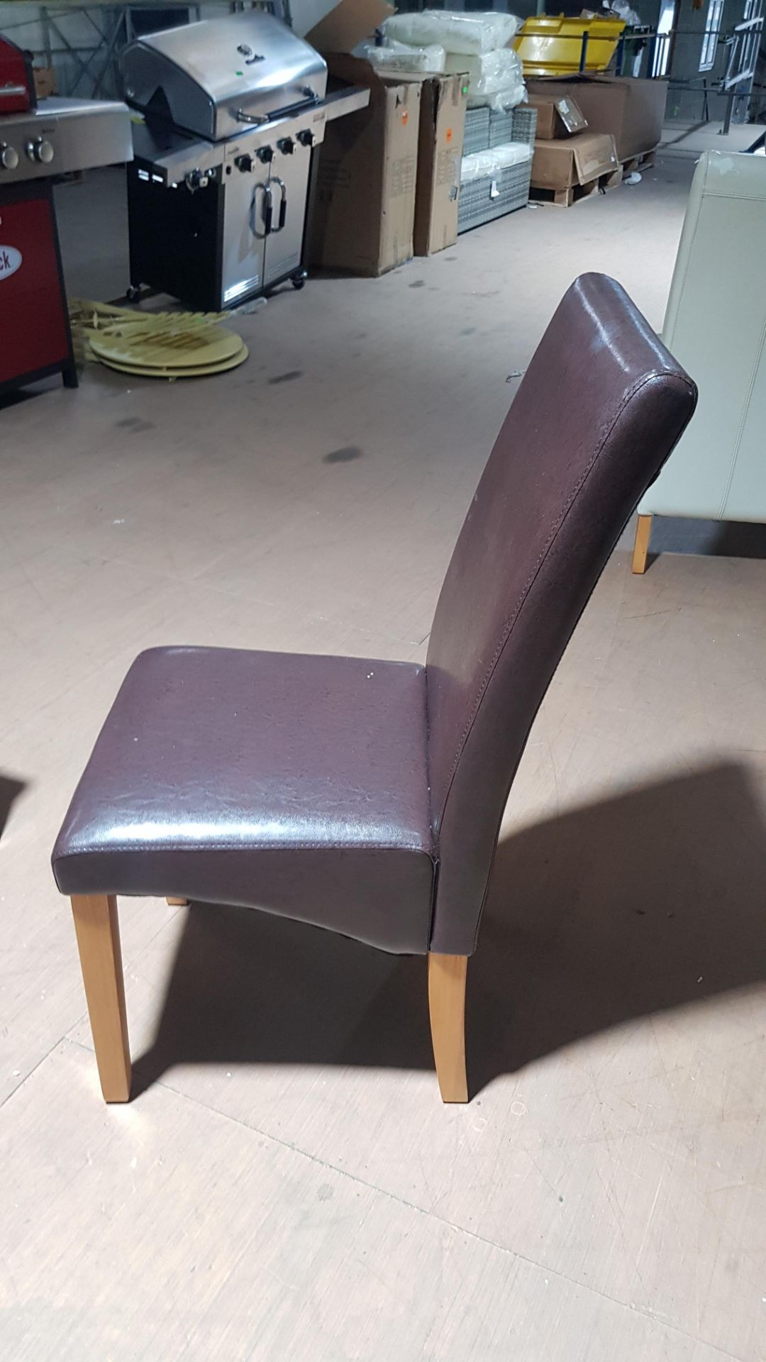 2 x Brown Faux Leather Dining Chair. (H103x W39x D50cm Approx). Mez. - Image 4 of 6