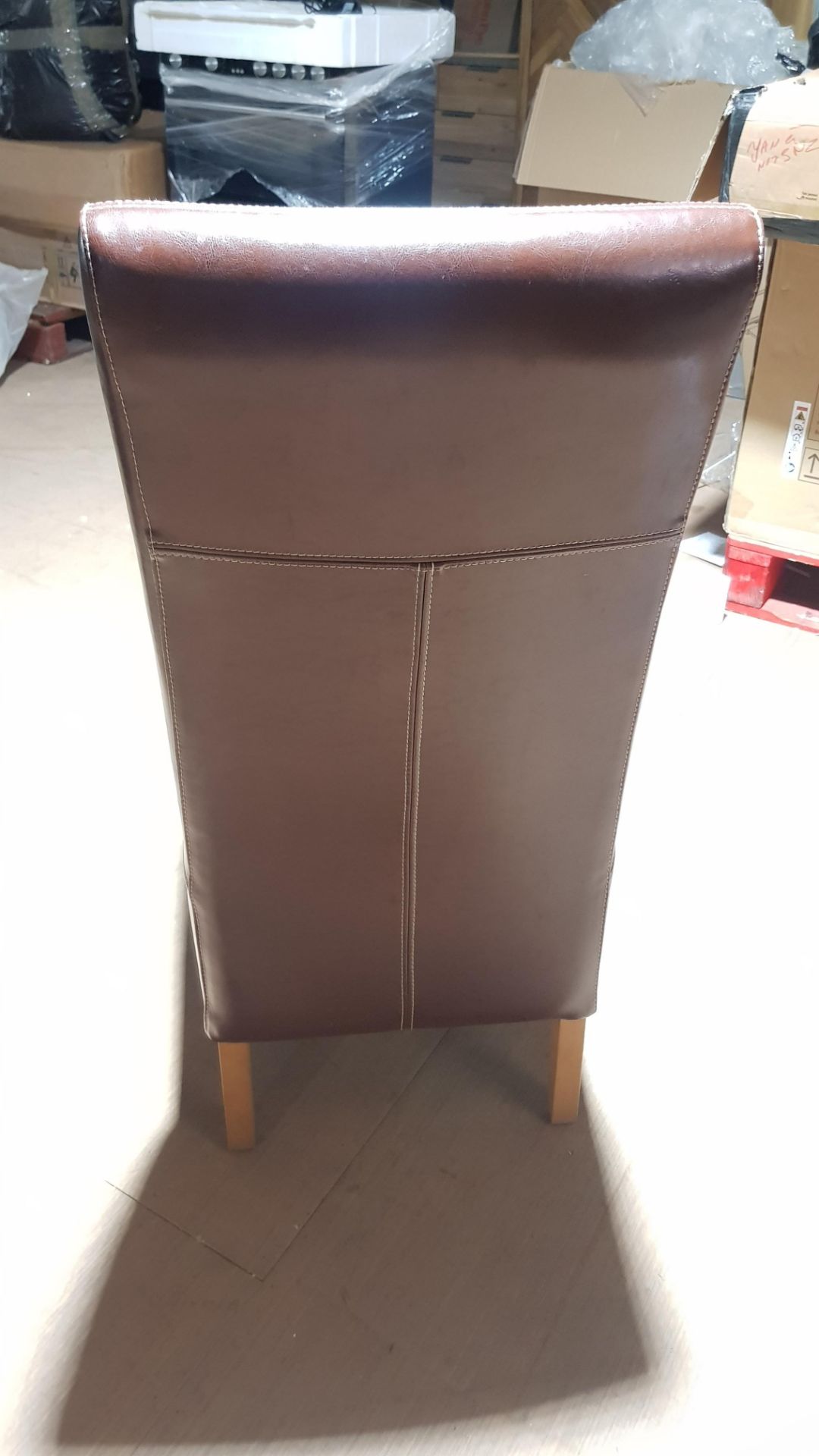 2 x Mixed Faux Leather Dining Chair. 1x Dark Brown (H97x W46x D48cm Approx). - Image 7 of 9