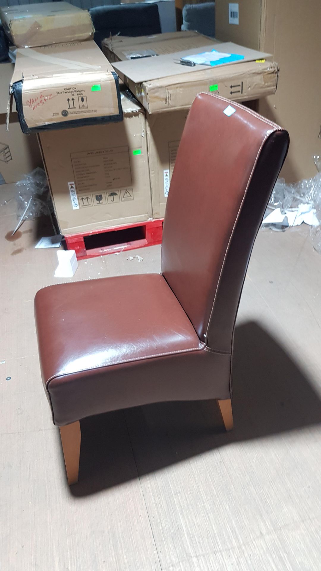 2 x Mixed Faux Leather Dining Chair. 1x Dark Brown (H97x W46x D48cm Approx). - Image 8 of 9