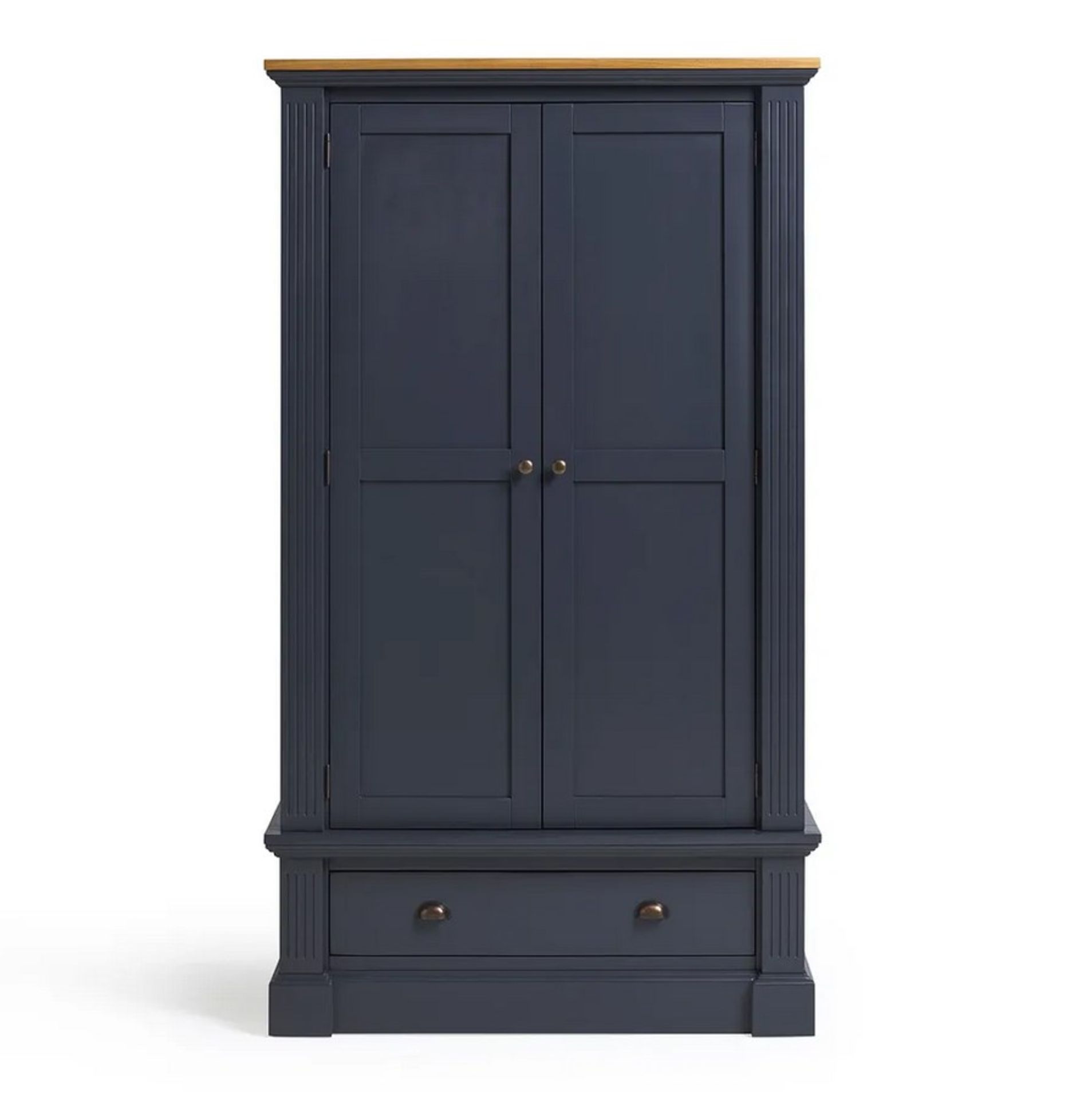 Highgate Rustic Oak And Painted Double Wardrobe. Dimensions: (H193x W110x D65cm). - Image 2 of 18