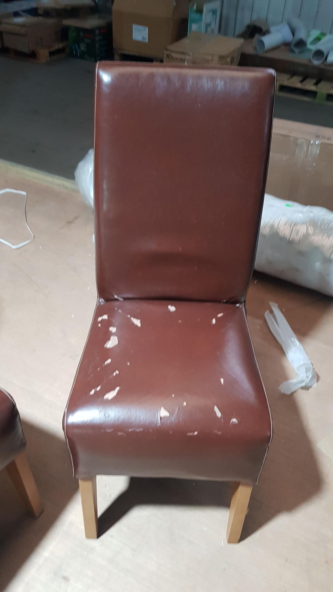 5 x Faux Leather Dining Chair. (3x Brown, 2x Cream). (H102x W44x 54cm Approx). - Image 6 of 6