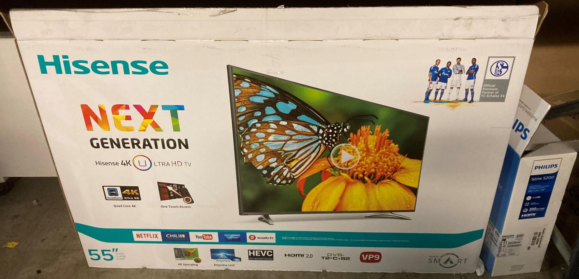 A HiSense 55" panel/monitor - no power lead or remote control but comes with box, - Image 3 of 3