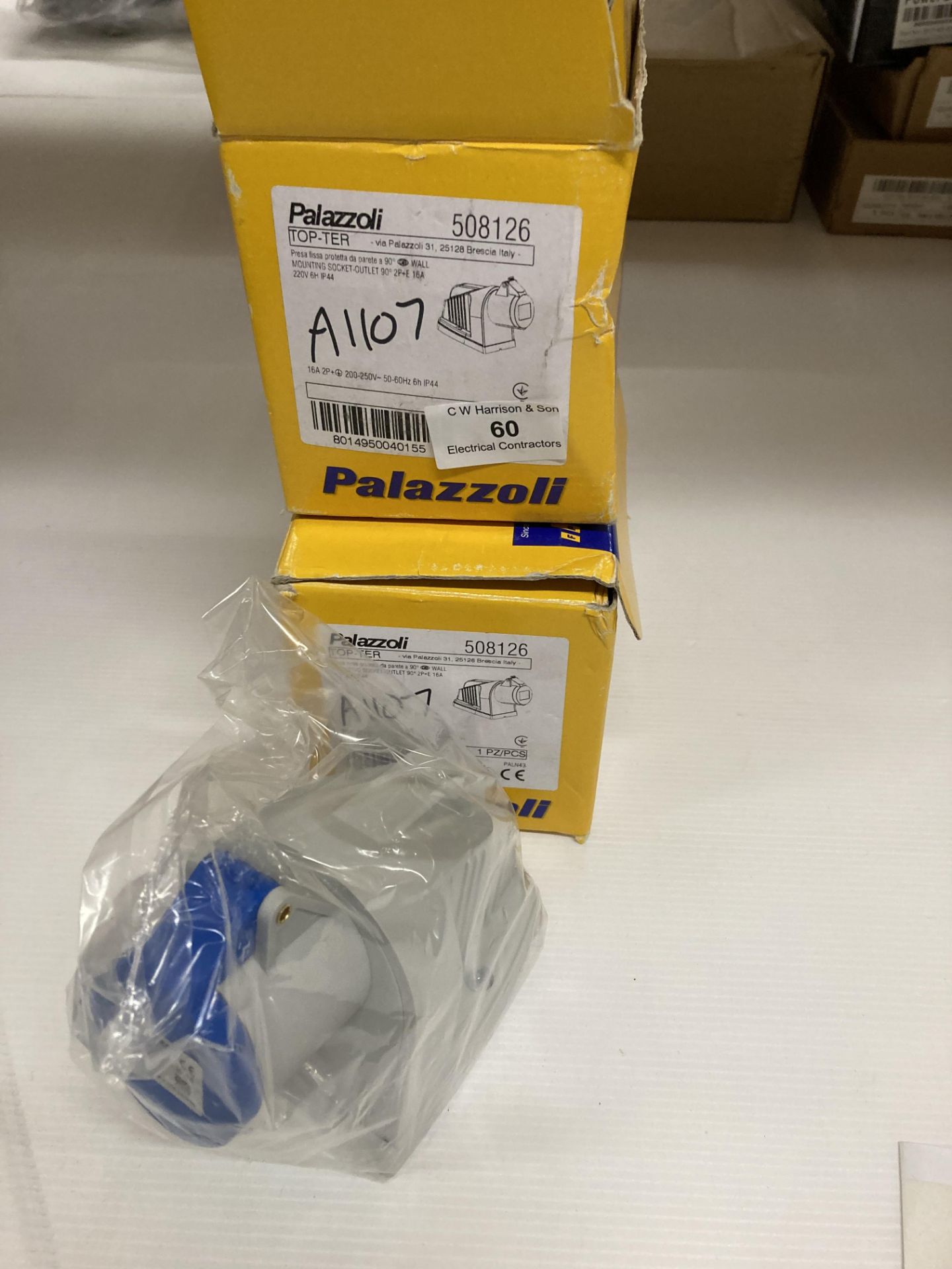 2 x Palazzoli 220v wall mounting sockets (Saleroom location: G05)