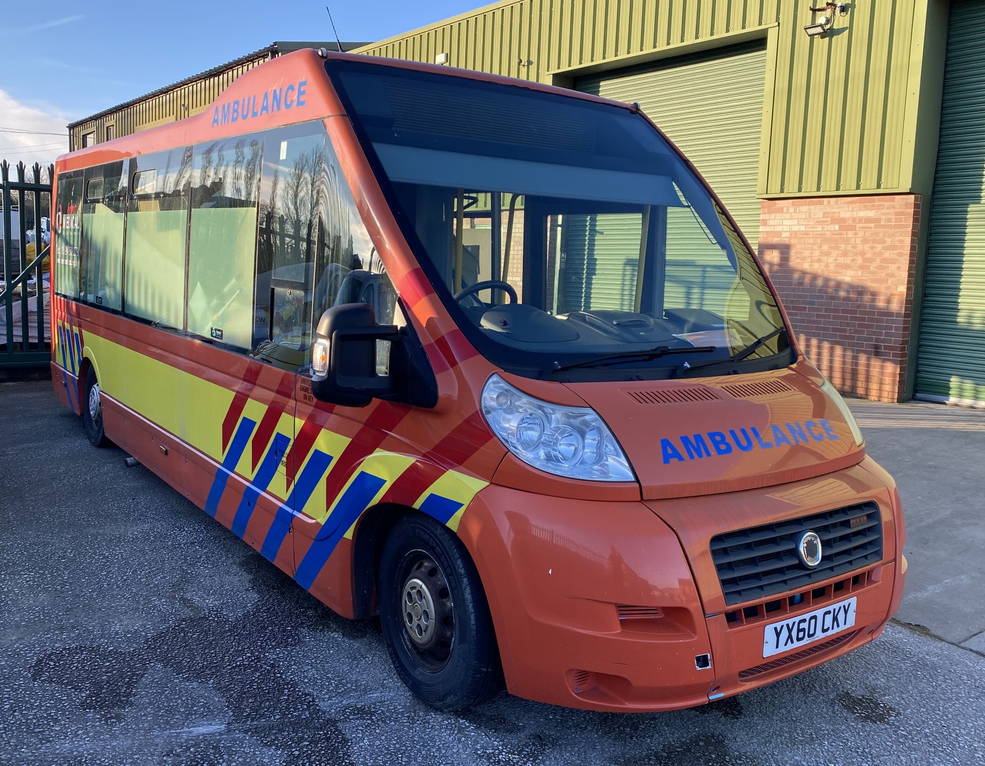 FIAT DUCATO VAN WITH BACK WINDOWS LIVERIED UP AS AN AMBULANCE - Diesel - Orange.