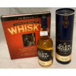 A 70cl bottle of Glen Moray Single Malt Whisky 40% volume in presentation canister and Jim Murray's