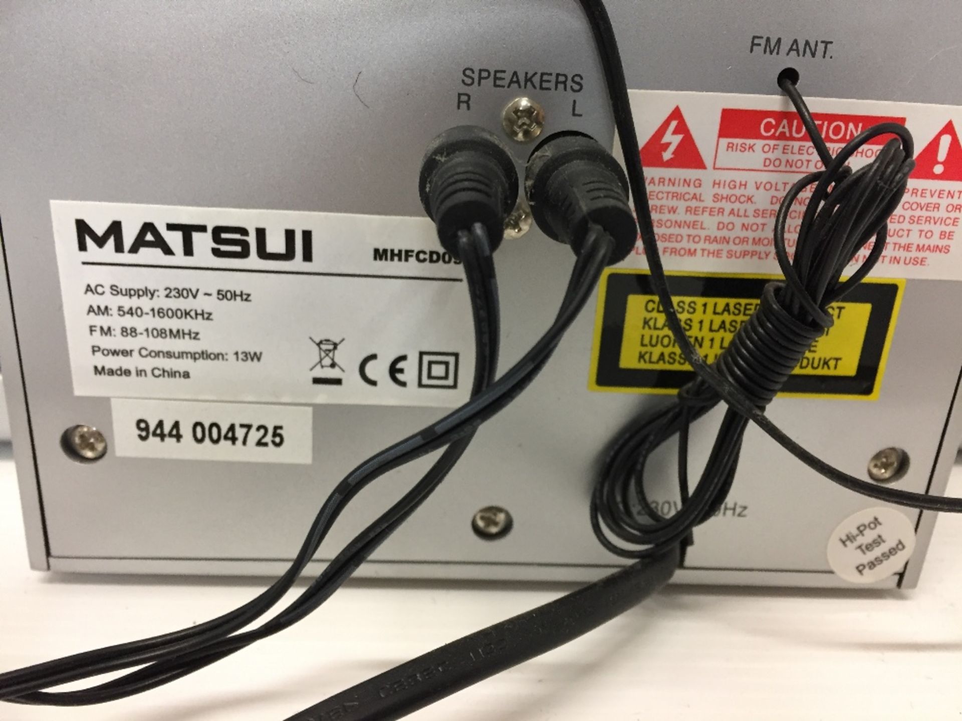 Matsui CD-Radio Stereo Micro System 17cm high (saleroom location: U10) - Image 3 of 3