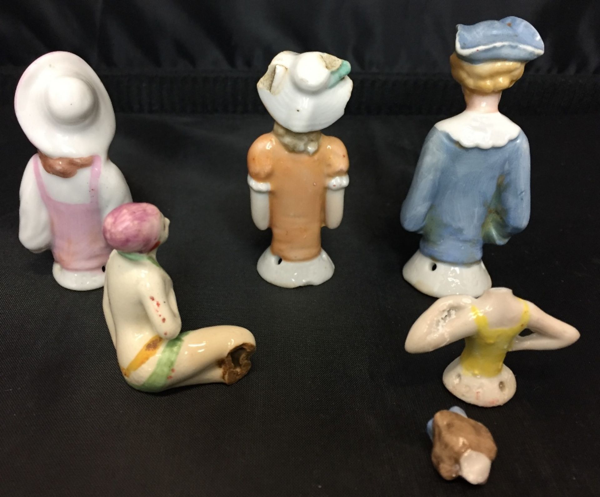 Five items including four vintage half doll pin cushions (tallest 7. - Image 2 of 2