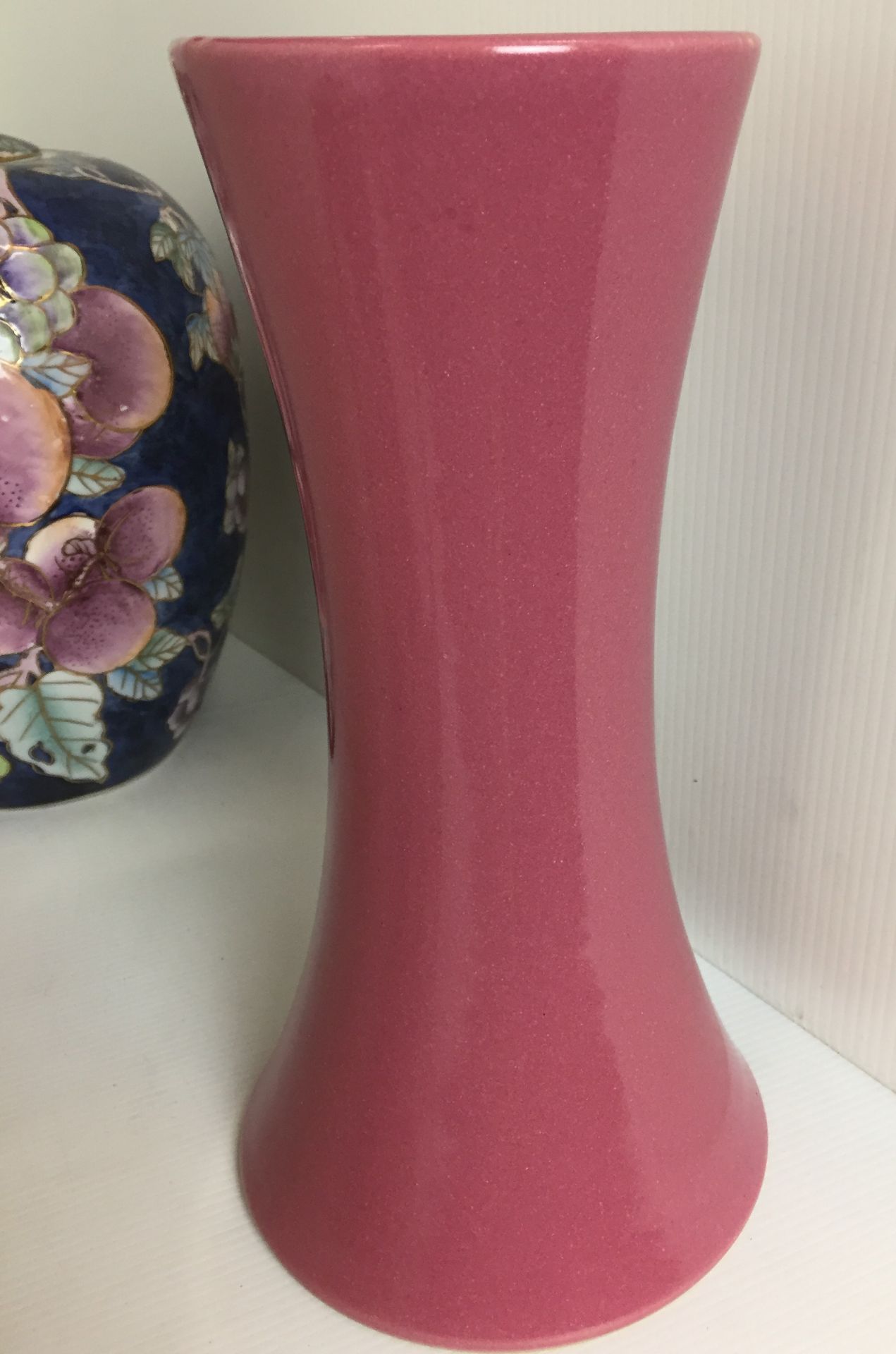 Three items - Loyatto Langley ware pink vase 27cm high, - Image 3 of 5