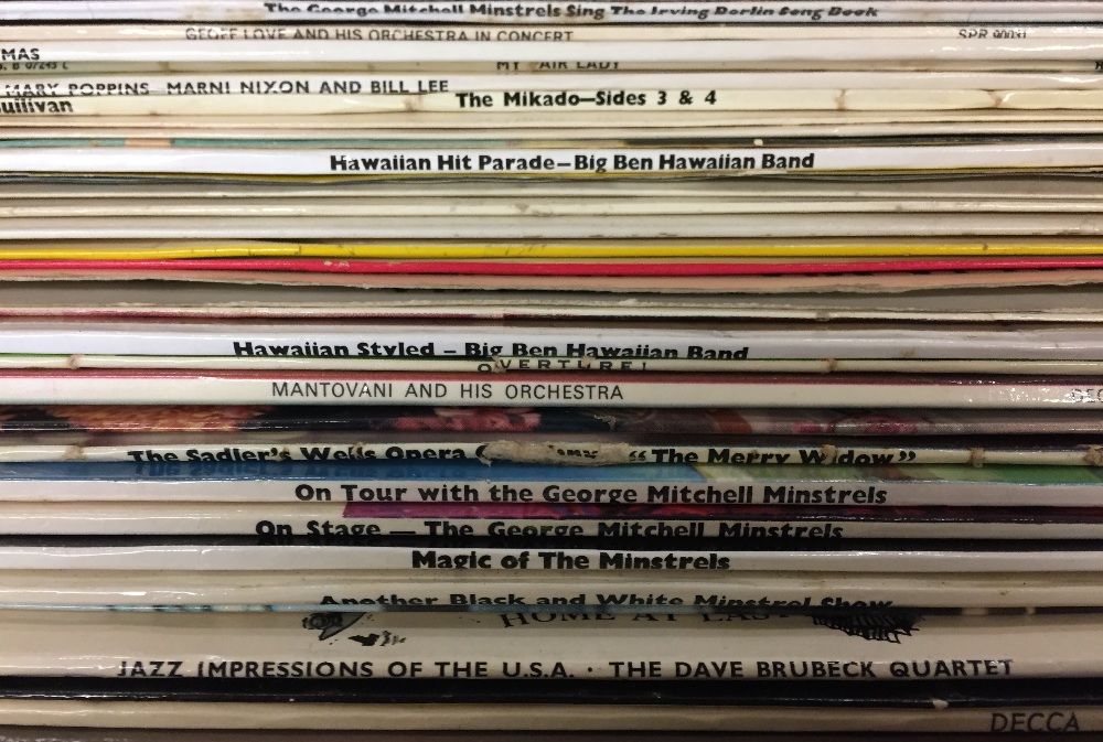 Contents to plastic box - forty five LPs - musicals, Hawaiian, Mitchell Minstrels, Mantovani, - Image 2 of 3