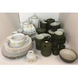 Sixty one items including thirty four pieces of Denby Camelot dark green (repair to teapot lid,