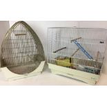 Two bird cages - one 51 x 29 x 48cm high and the other 40 max x 25 x 52cm high and bird cage