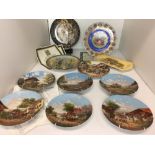 Fifteen plates including six Seltmann Weiden 19cm diameter country scene plates with certificates,