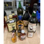 A small collection of bottles of spirits, liqueurs,