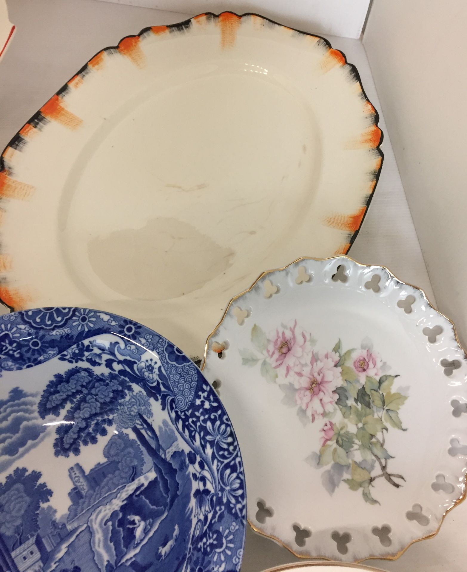 Nine items including Copeland blue and white oval meat dish 35 x 25cm and fruit bowl 24cm diameter - Image 4 of 6