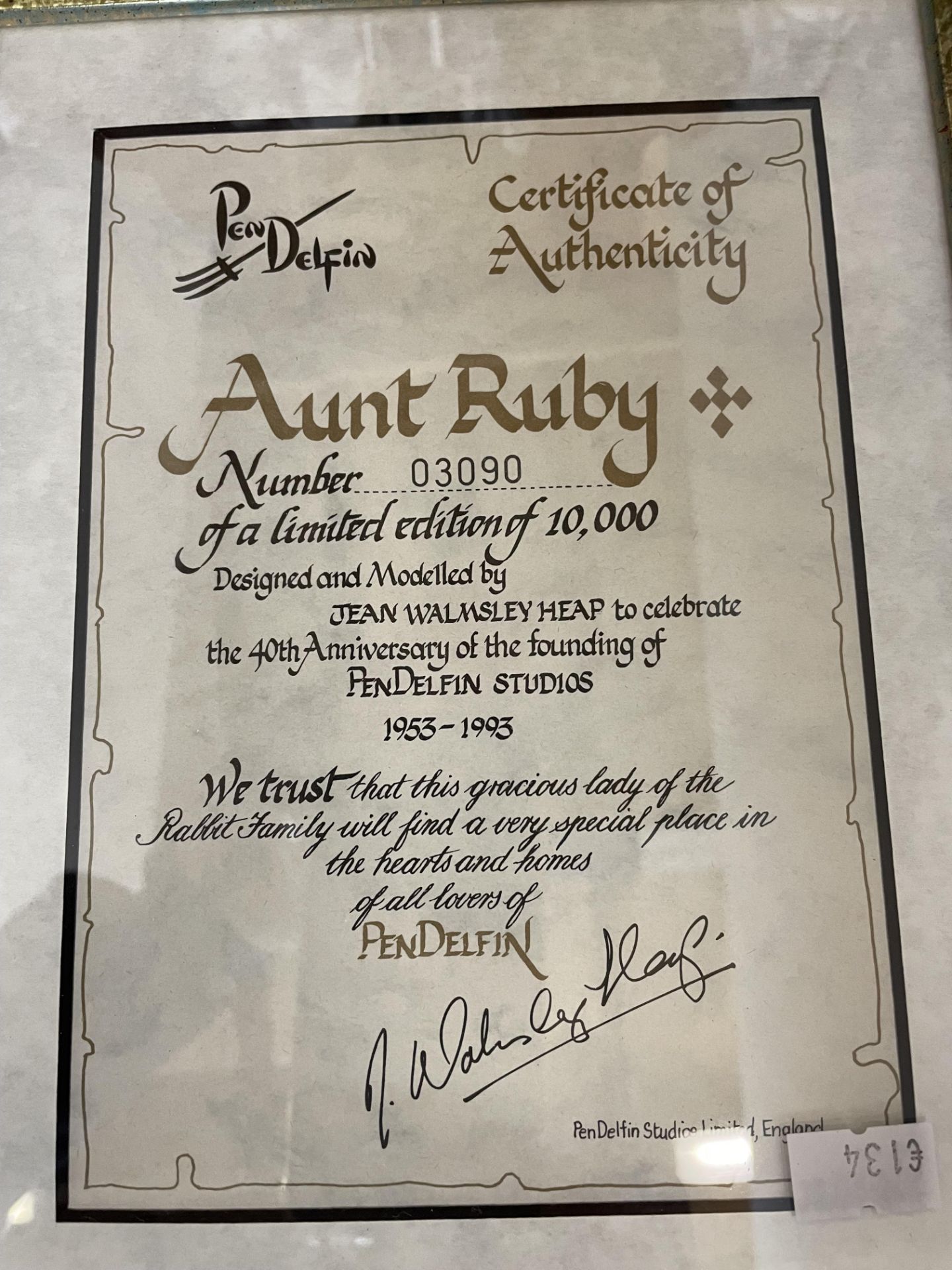 Two boxed pieces of PenDelfin - Uncle Henry and Aunt Ruby with a framed certificate (saleroom - Image 3 of 3