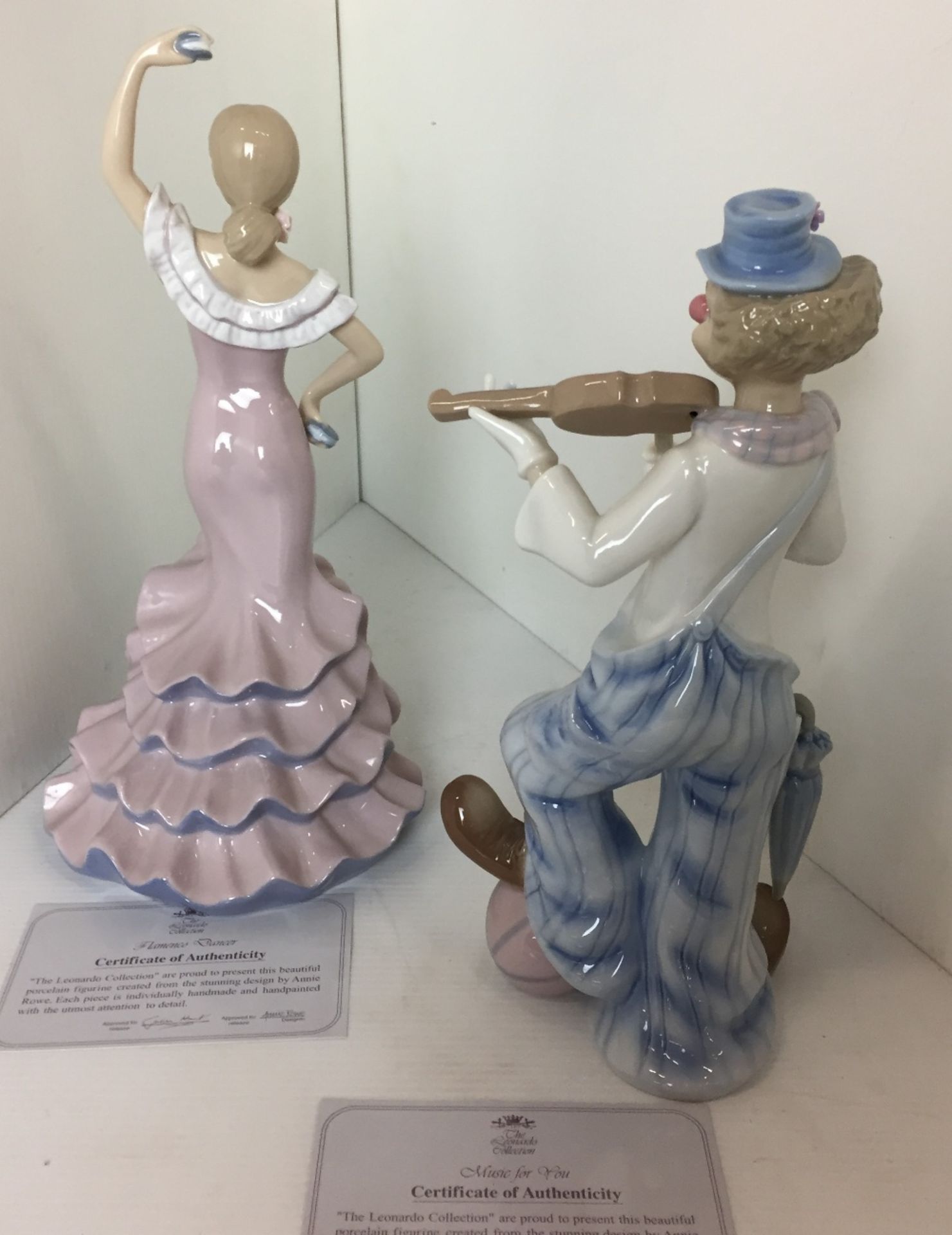 Two The Leonardo Collection figurines - Flamenco Dancer 27cm high and Music for You 23cm high with - Image 2 of 2