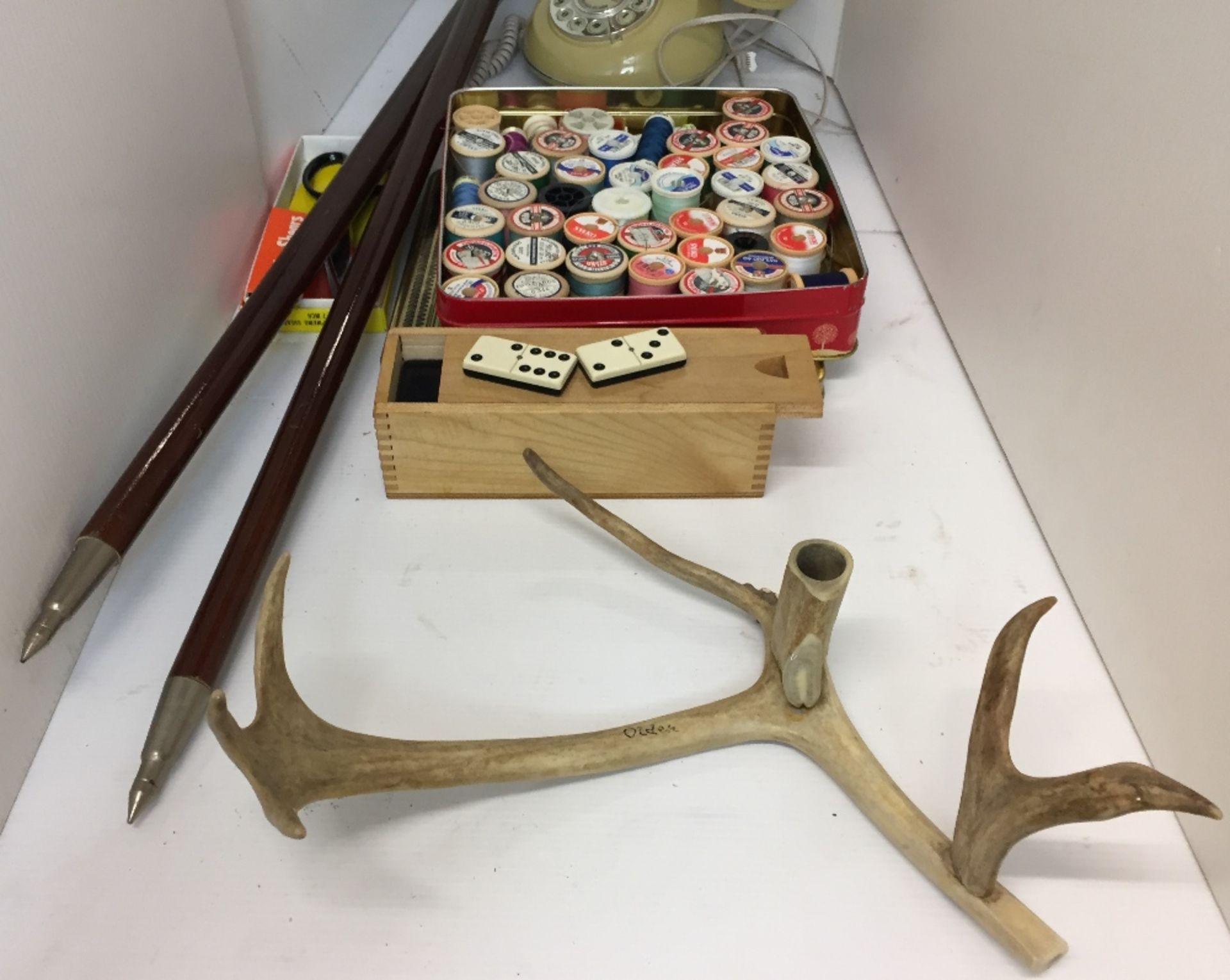 Seven items including The Knightsbridge press button digital telephone, two ice walking sticks, - Image 3 of 3