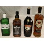 Four various bottles - 70cl Gordon's Special Dry London Gin 37.