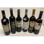 A selection of five bottles of red wine (all 75cl/750ml) to include Stellenbosch Cabernet Sauvignon