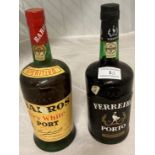 A bottle of Barros Dry White Port and a bottle of Ferreira Superior Tawny Port (Saleroom location: