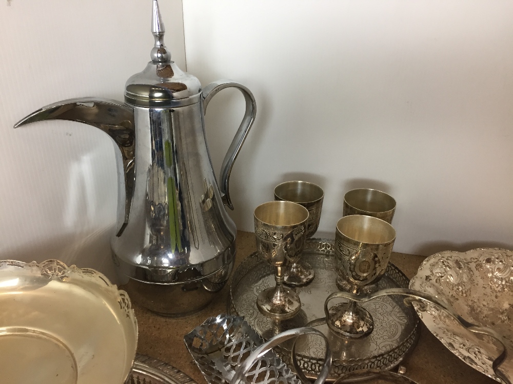 Thirty items of plated, stainless and brass metal including one litre insulated coffee pot, - Image 2 of 5