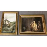 Two oil paintings - Townhead Kettlewell oil on board signed B C Shaw (Barbara C Shaw of Bradford)