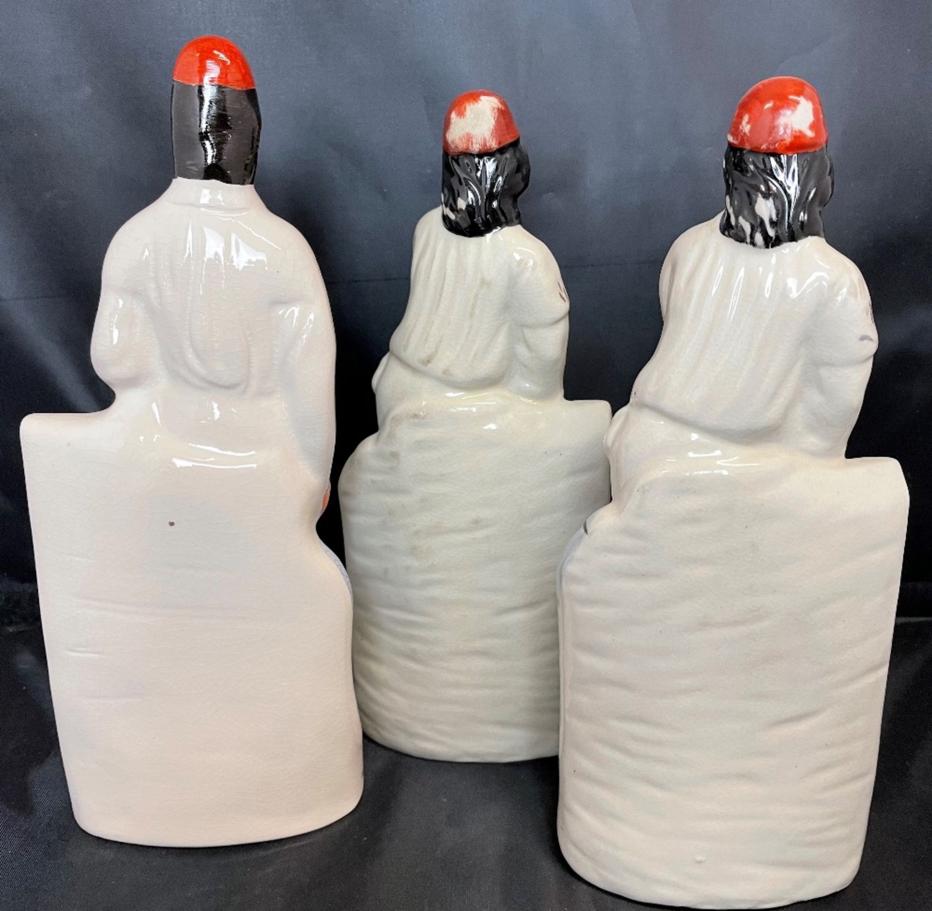 Three reproduction Staffordshire style cricketers 25cm high (saleroom location Z07) - Image 2 of 4