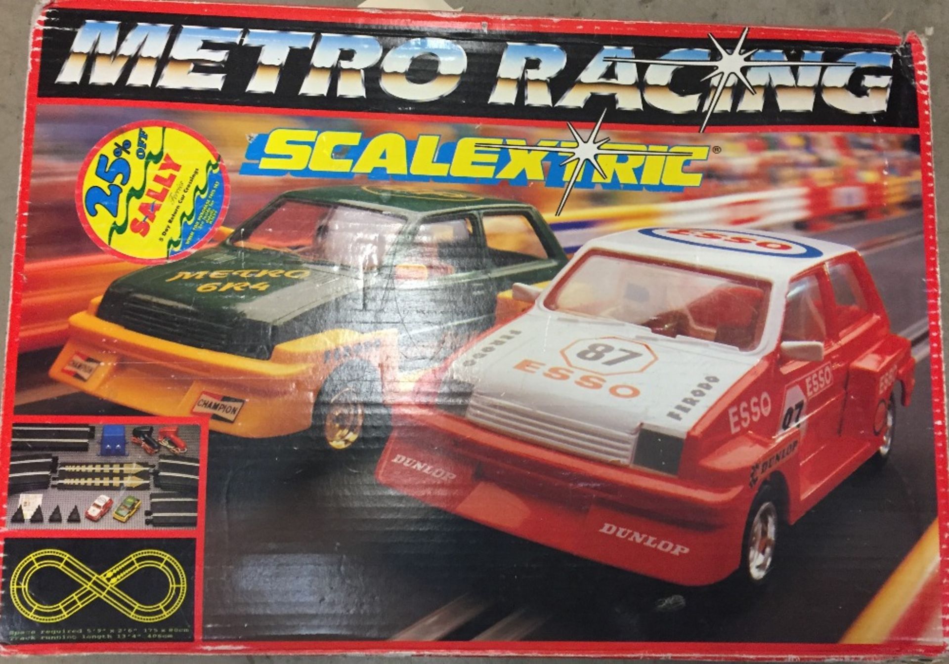 A Scalextric two car figure of eight Metro racing set model C 552 - boxed but play worn (saleroom