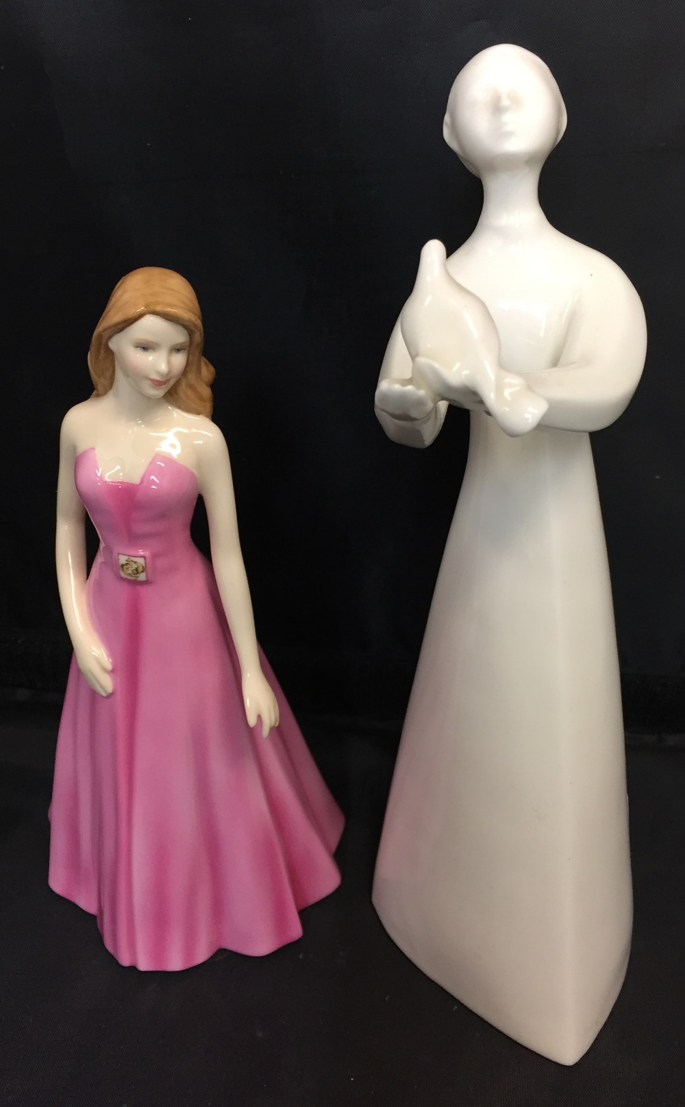 Two Royal Doulton figurines - Peace 22cm high and Pisces 18cm high (saleroom location Z07)