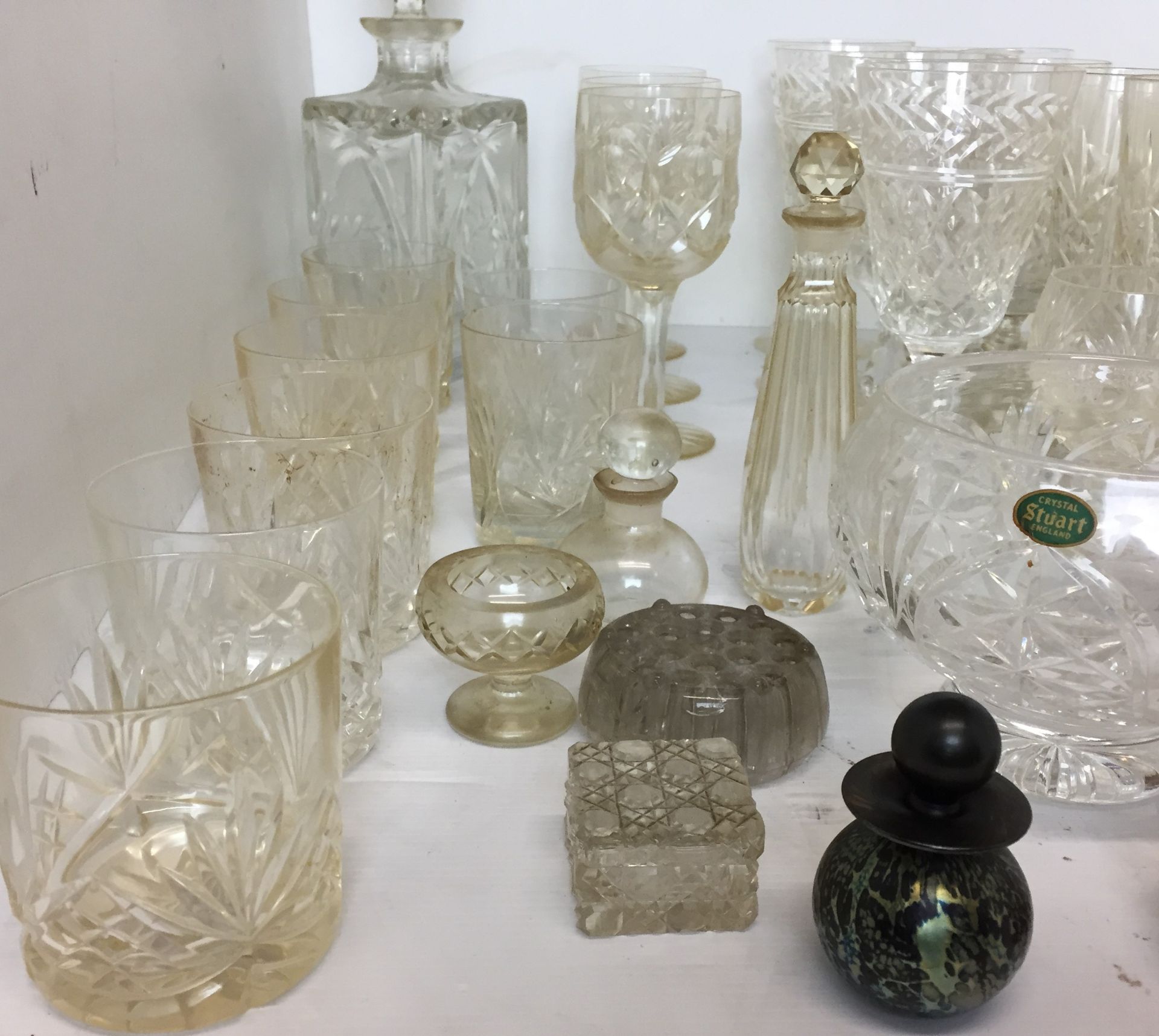 Thirty six pieces of glassware including decanter and set of six whiskey glasses, - Image 2 of 4