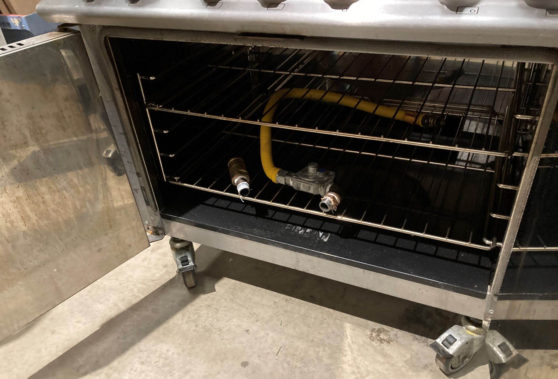 Falcon stainless steel 6 ring 2 door single oven mobile gas cooker model G3101 (Saleroom location: - Image 2 of 2