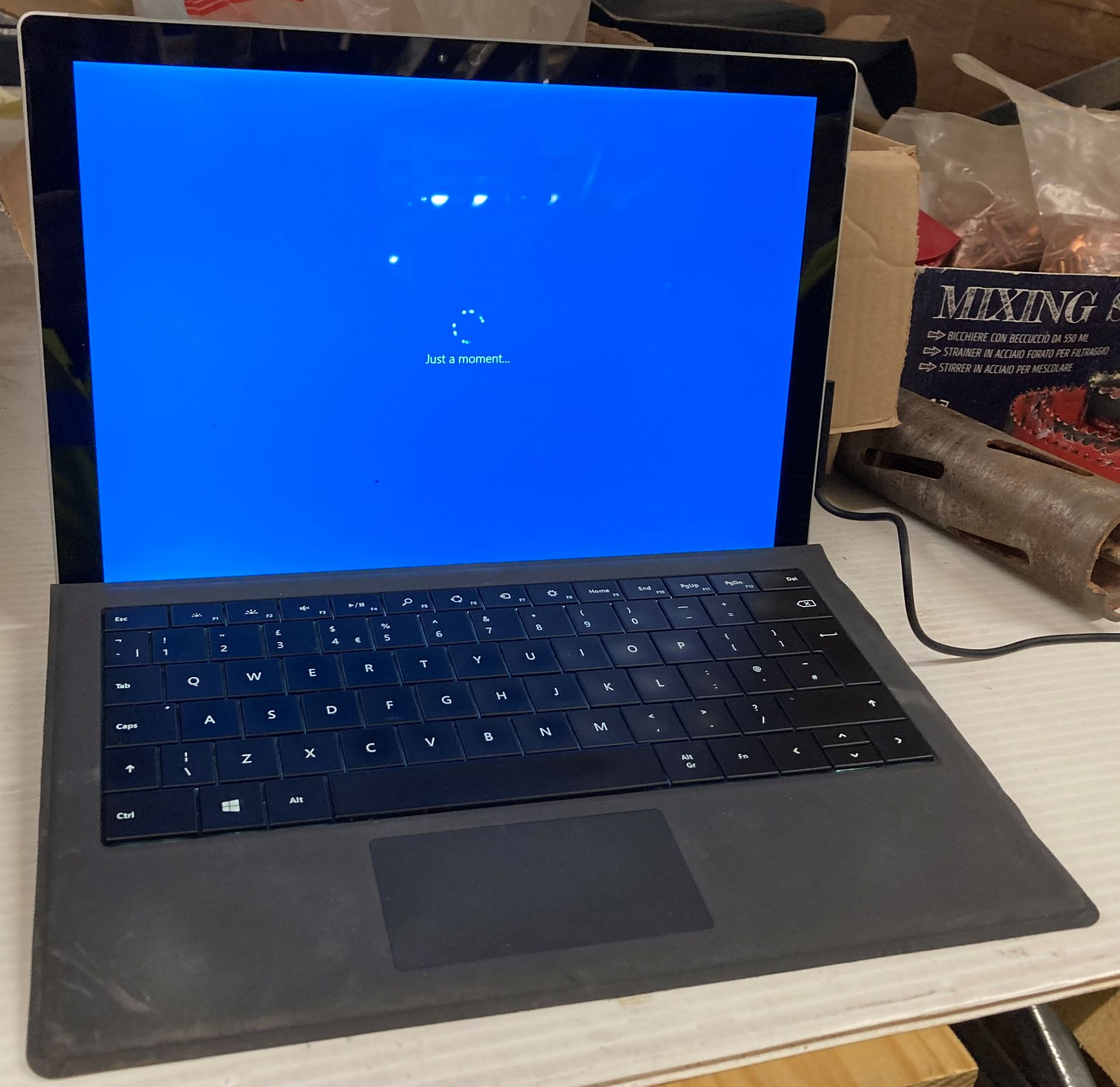 Surface Pro - 128GB storage with 4GB RAM and keyboard complete with charger (Saleroom location: