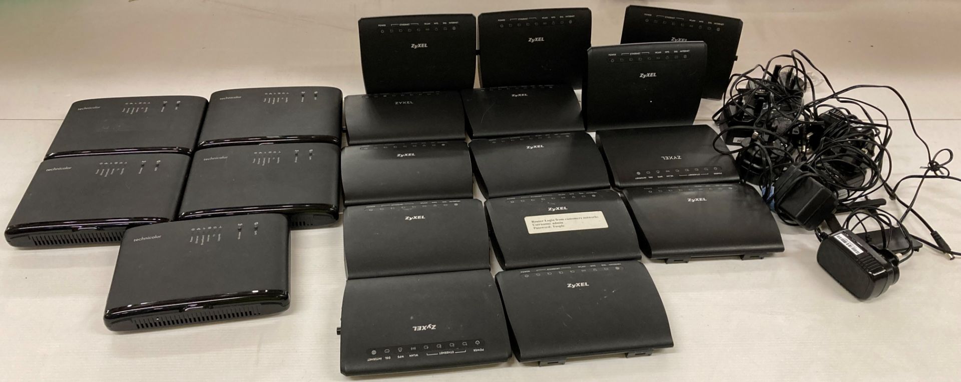 14 x ZYXEL AMG1302-T11C Router and 6 x Technicolor TG588v V2 Router (Saleroom location: G08)